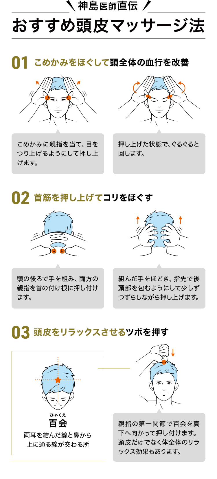 神島医師直伝 おすすめ頭皮マッサージ法